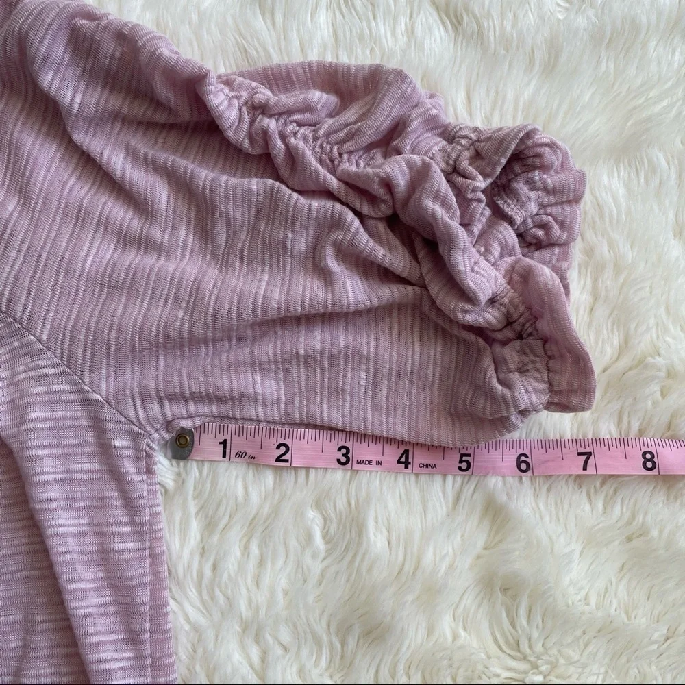 Free People Blouse Striped Top Cropped Pink M